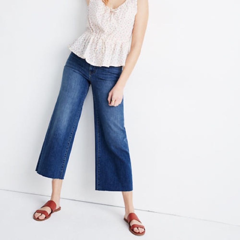 Madewell Wide-Leg Crop Jeans in Marsing Wash